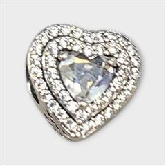 Authentic Pandora Charm, Sparkling Levelled Hearts, #799218C01